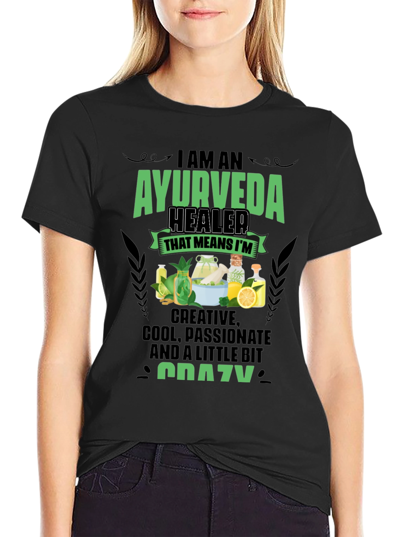 Ayurveda Healer Graphic Tee - Creative Cool Crazy