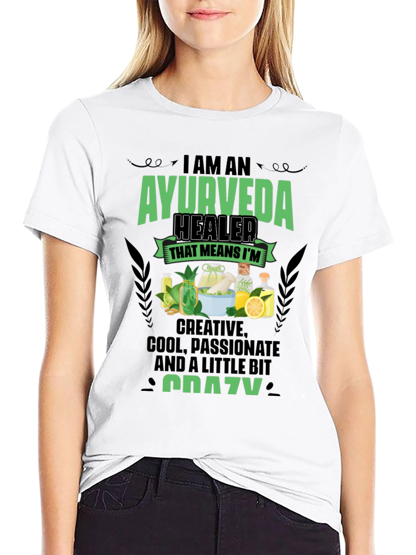 Ayurveda Healer Graphic Tee - Creative Cool Crazy