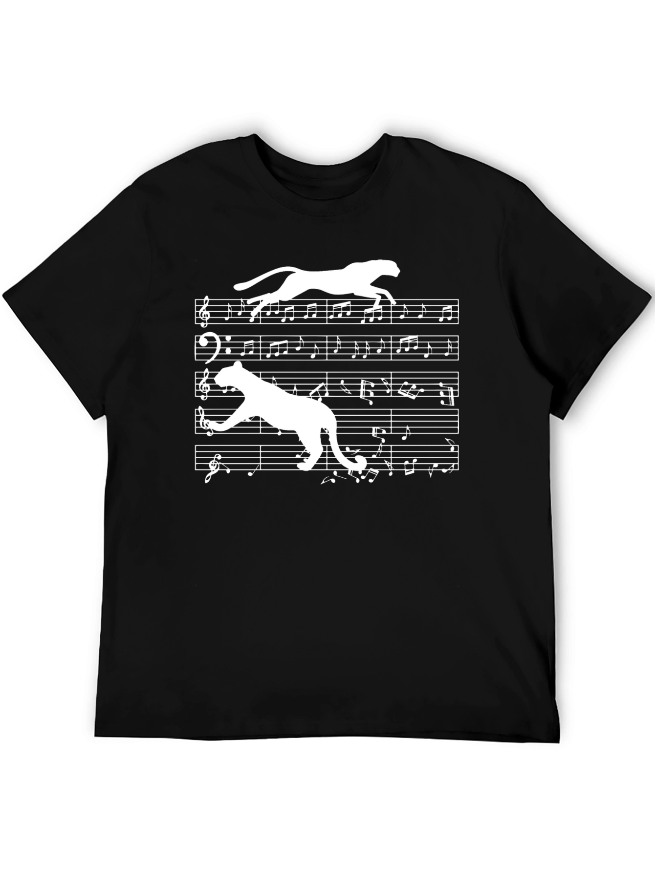 Musical Cheetah Print Black Tee