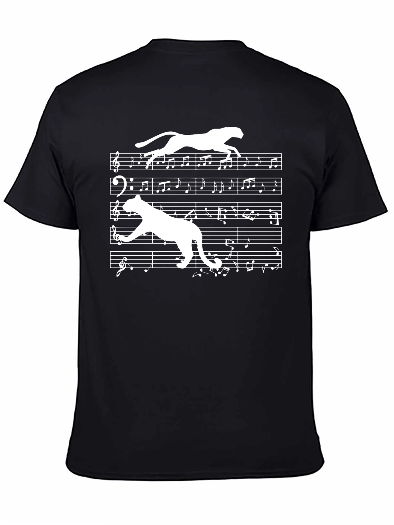 Musical Cheetah Print Black Tee