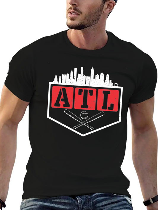 ATL Baseball T-Shirt: Atlanta Skyline & Baseball Design