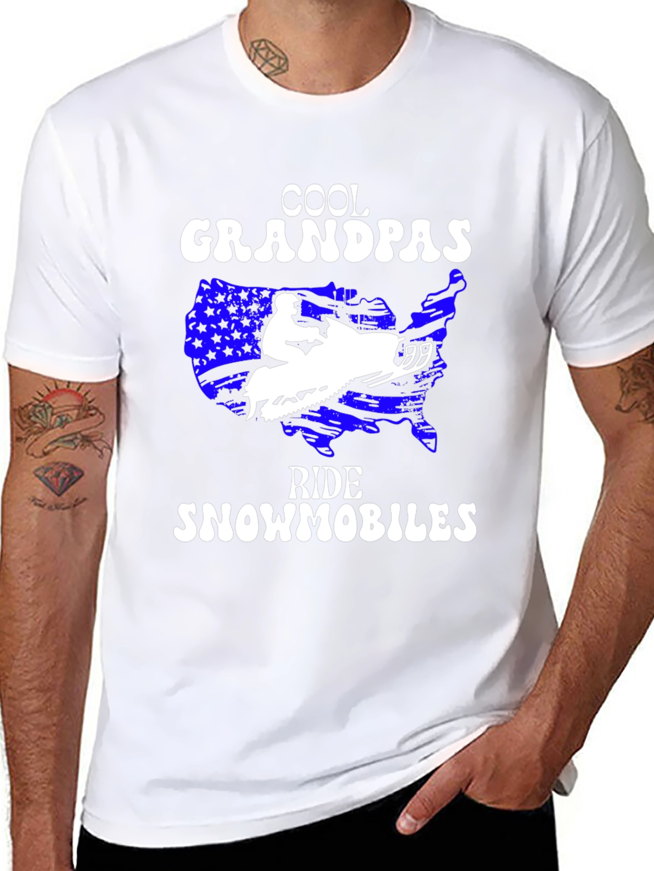 Cool Grandpas Ride Snowmobiles T-Shirt