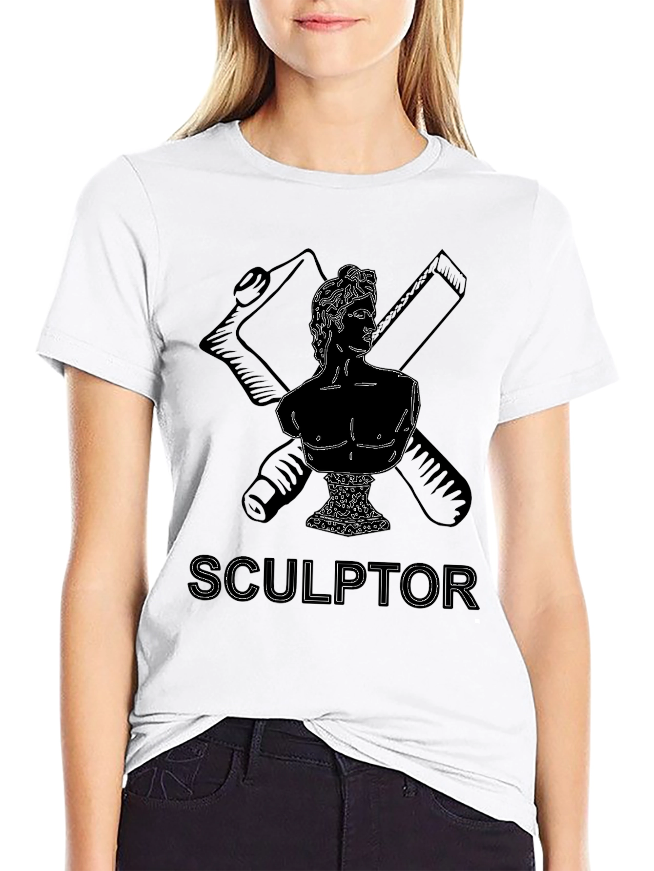 Sculptor Bust Graphic Tee - Black