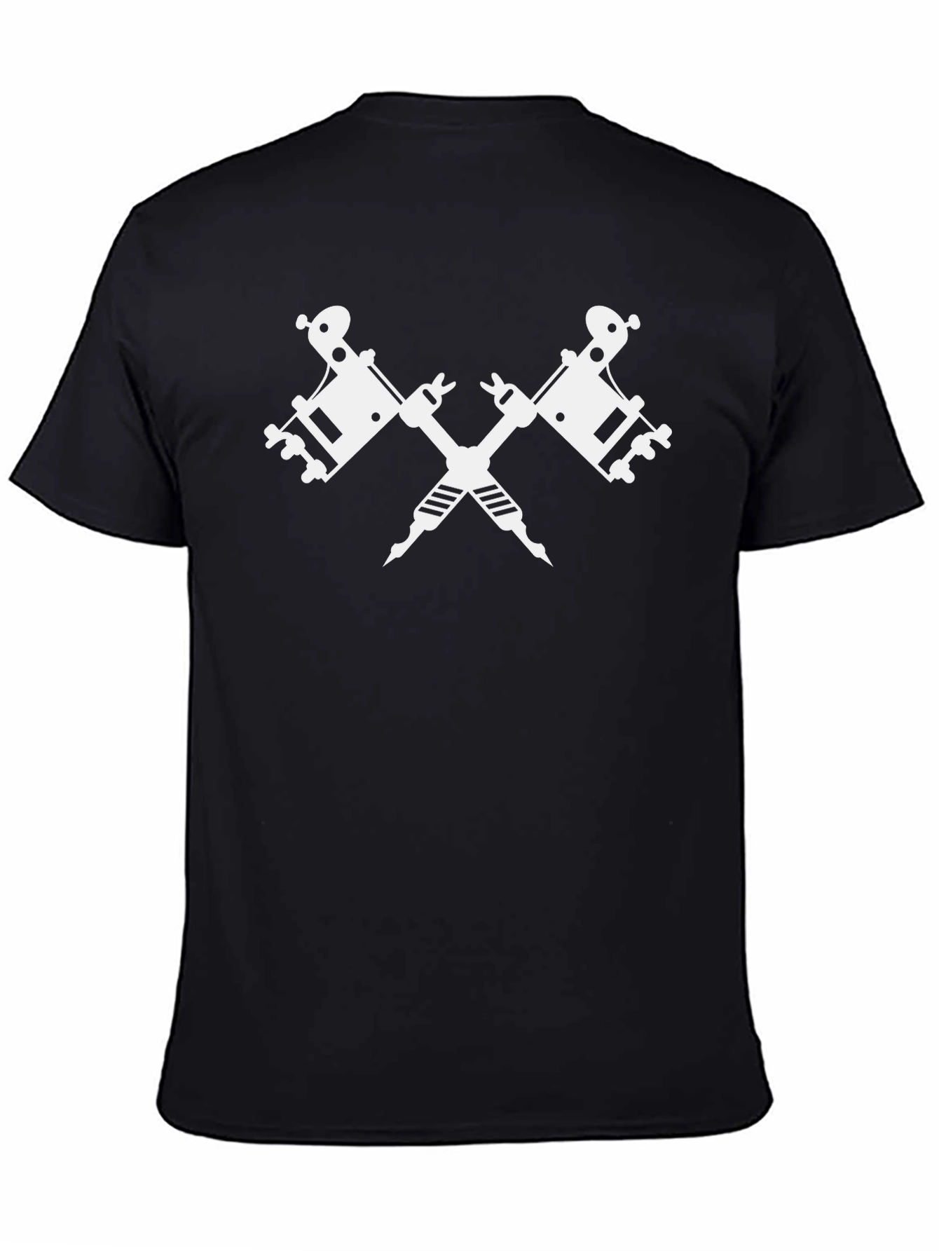 Tattoo Machine Graphic Tee - Black Cotton T-Shirt