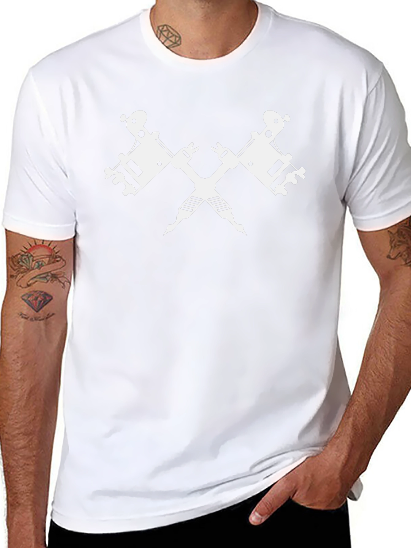 Tattoo Machine Graphic Tee - Black Cotton T-Shirt