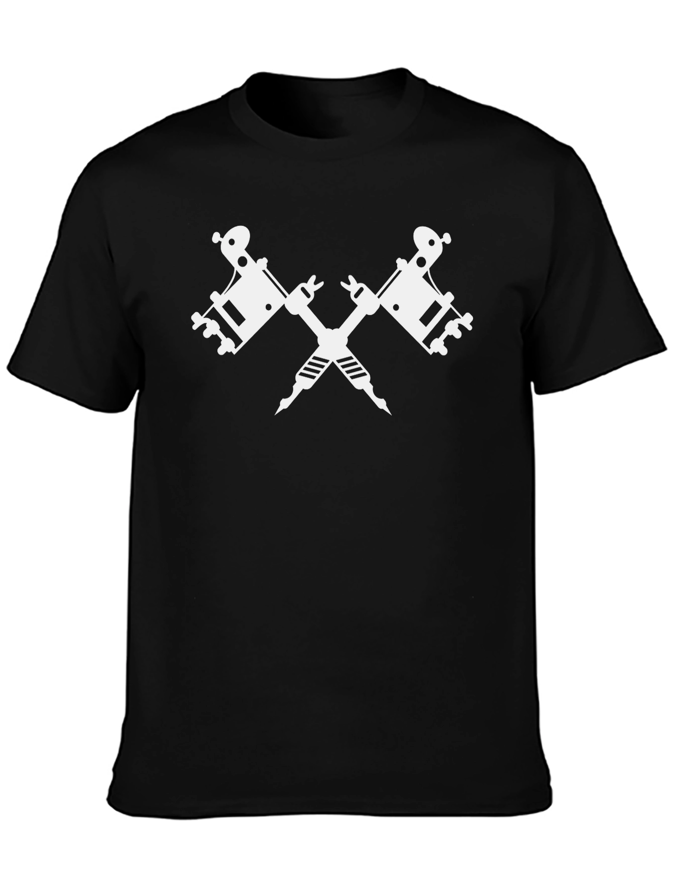 Tattoo Machine Graphic Tee - Black Cotton T-Shirt