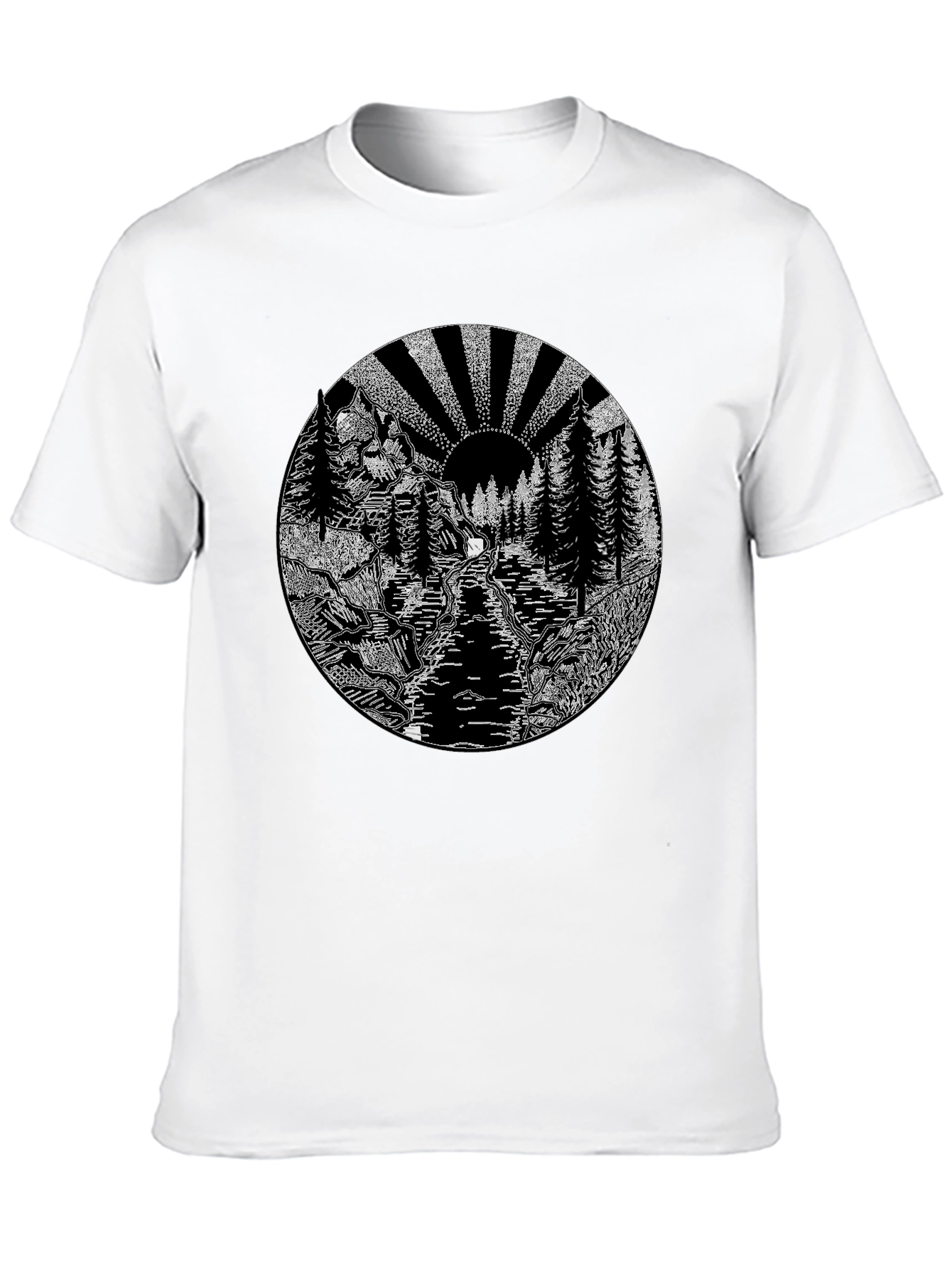 Nature Graphic Tee - Black Cotton Blend