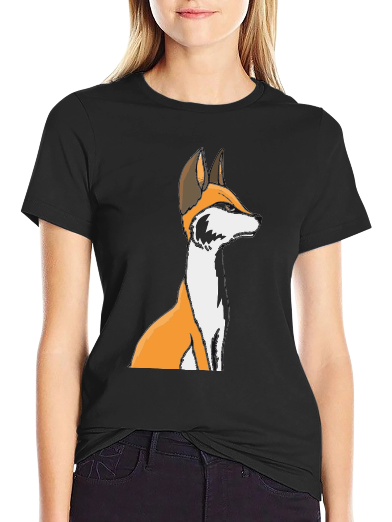 Fox Graphic Black T-Shirt - Unisex Crew Neck