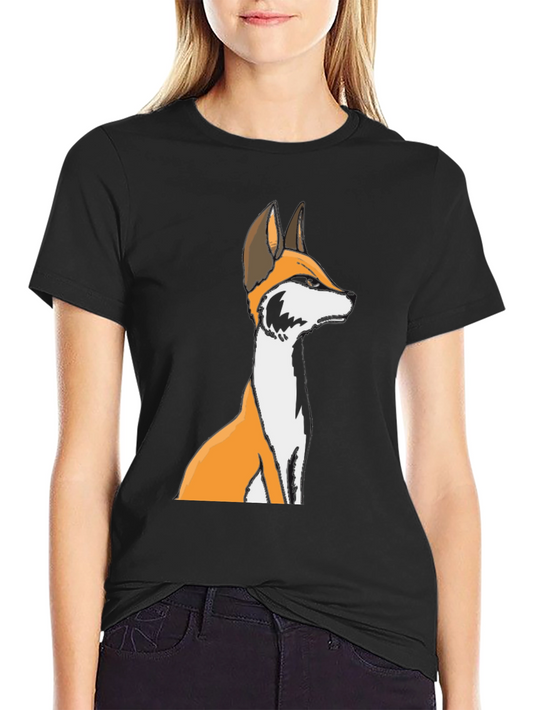Fox Graphic Black T-Shirt - Unisex Crew Neck