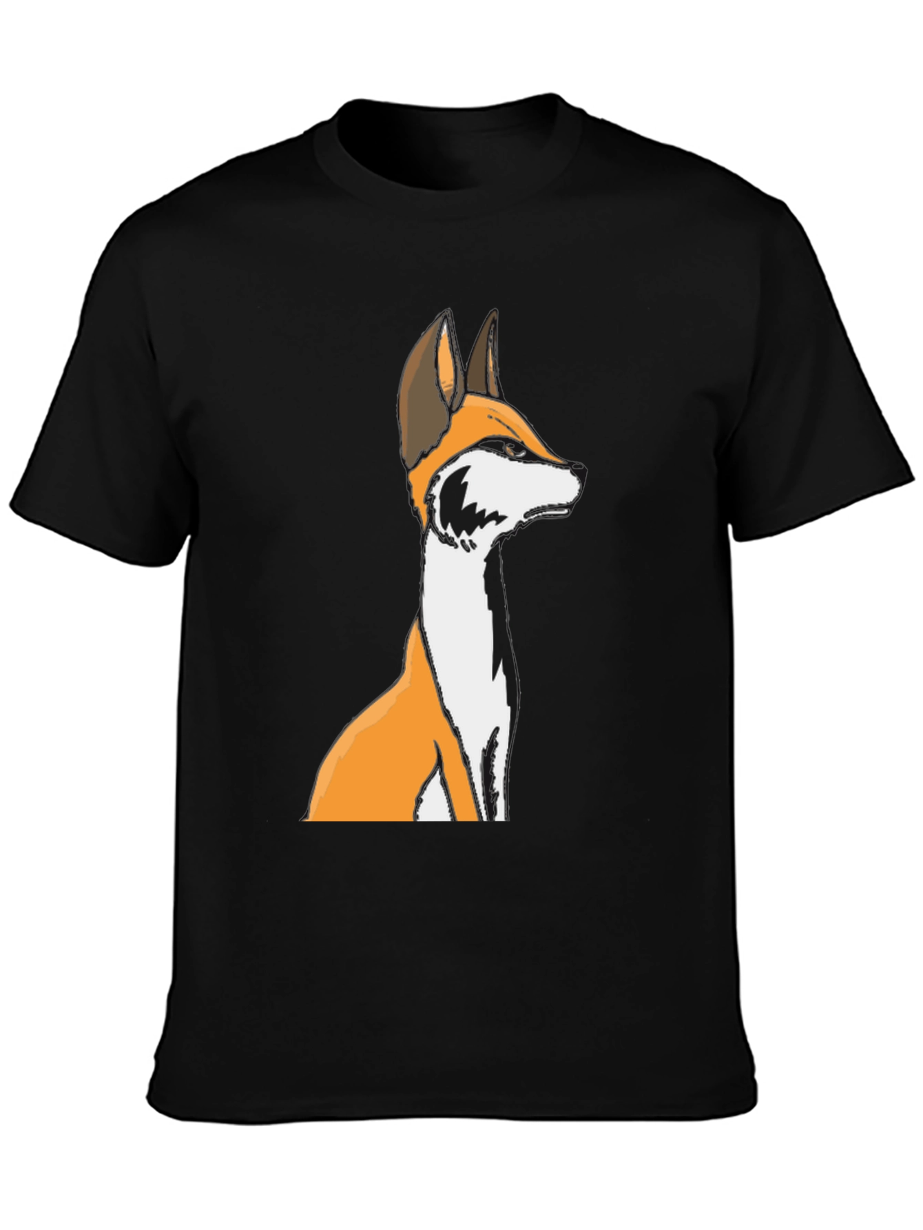 Fox Graphic Black T-Shirt - Unisex Crew Neck