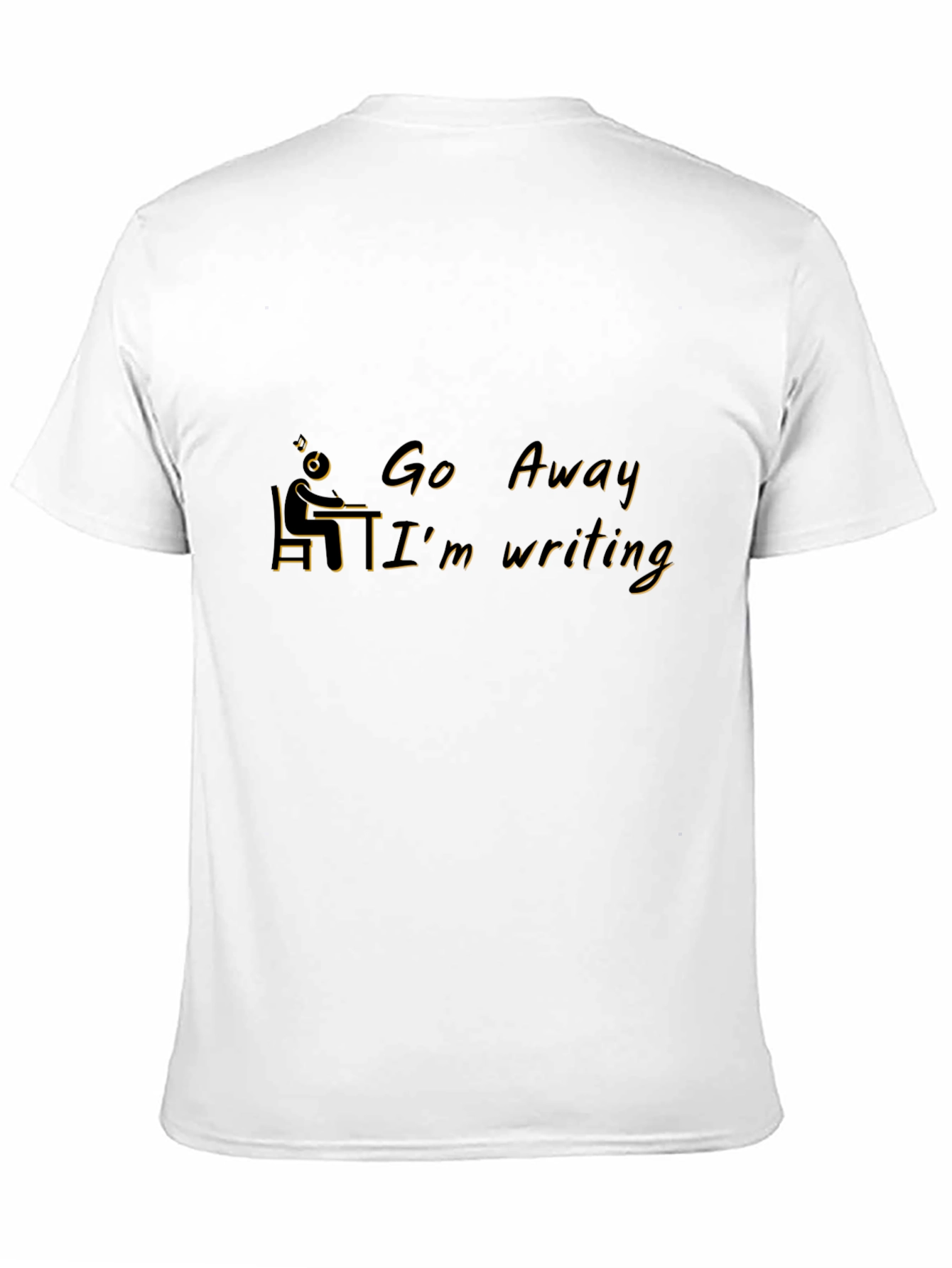 Go Away Im Writing Black T-Shirt