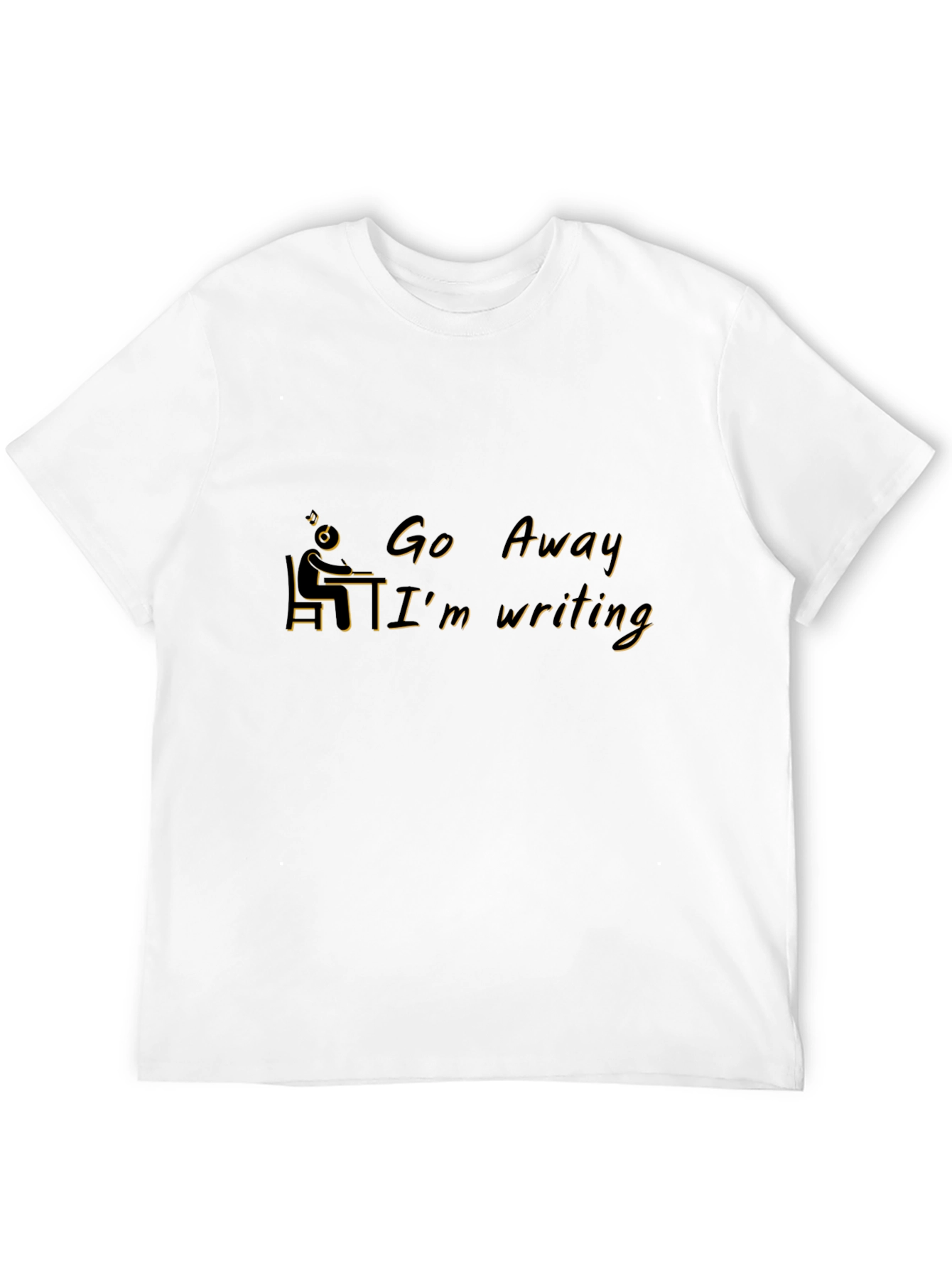 Go Away Im Writing Black T-Shirt