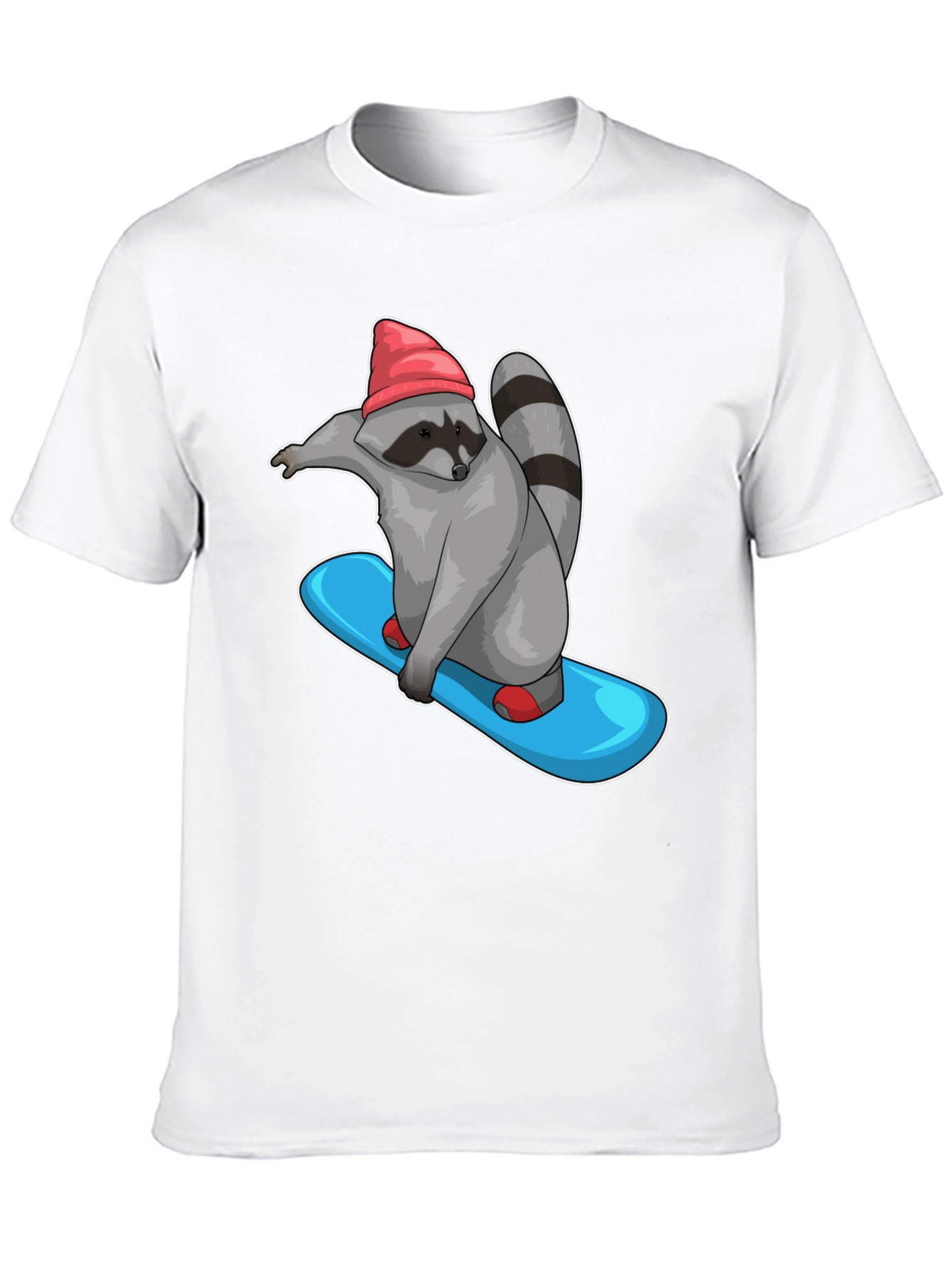 Raccoon Skateboard T-Shirt - Cool Cartoon Graphic Tee