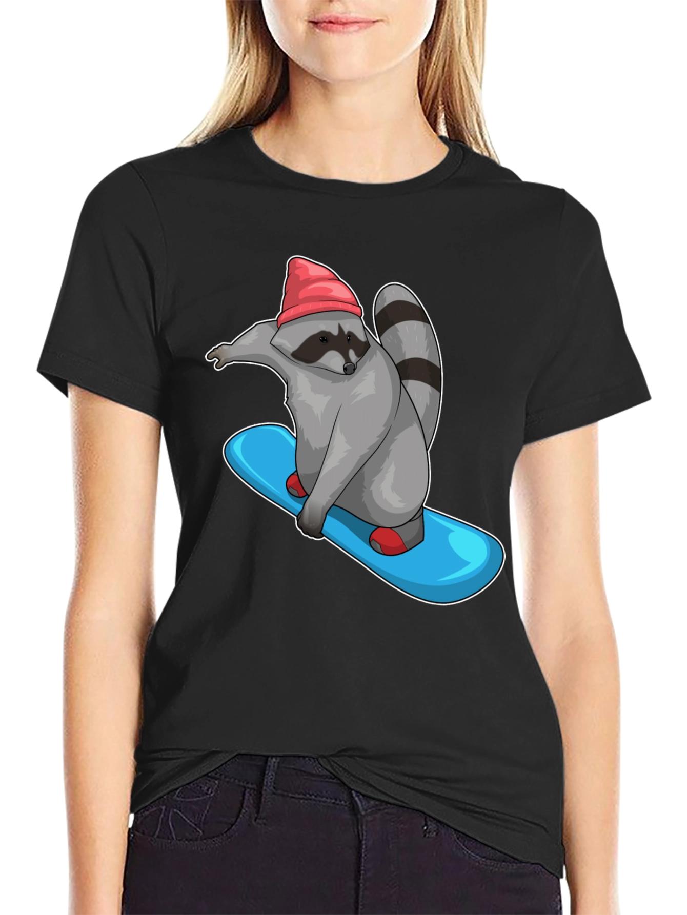 Raccoon Skateboard T-Shirt - Cool Cartoon Graphic Tee