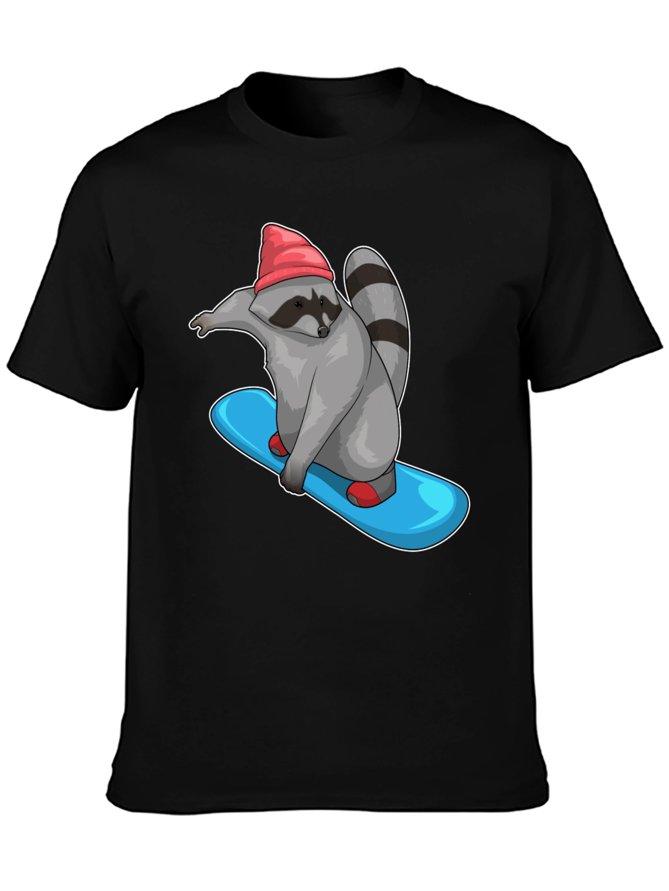 Raccoon Skateboard T-Shirt - Cool Cartoon Graphic Tee