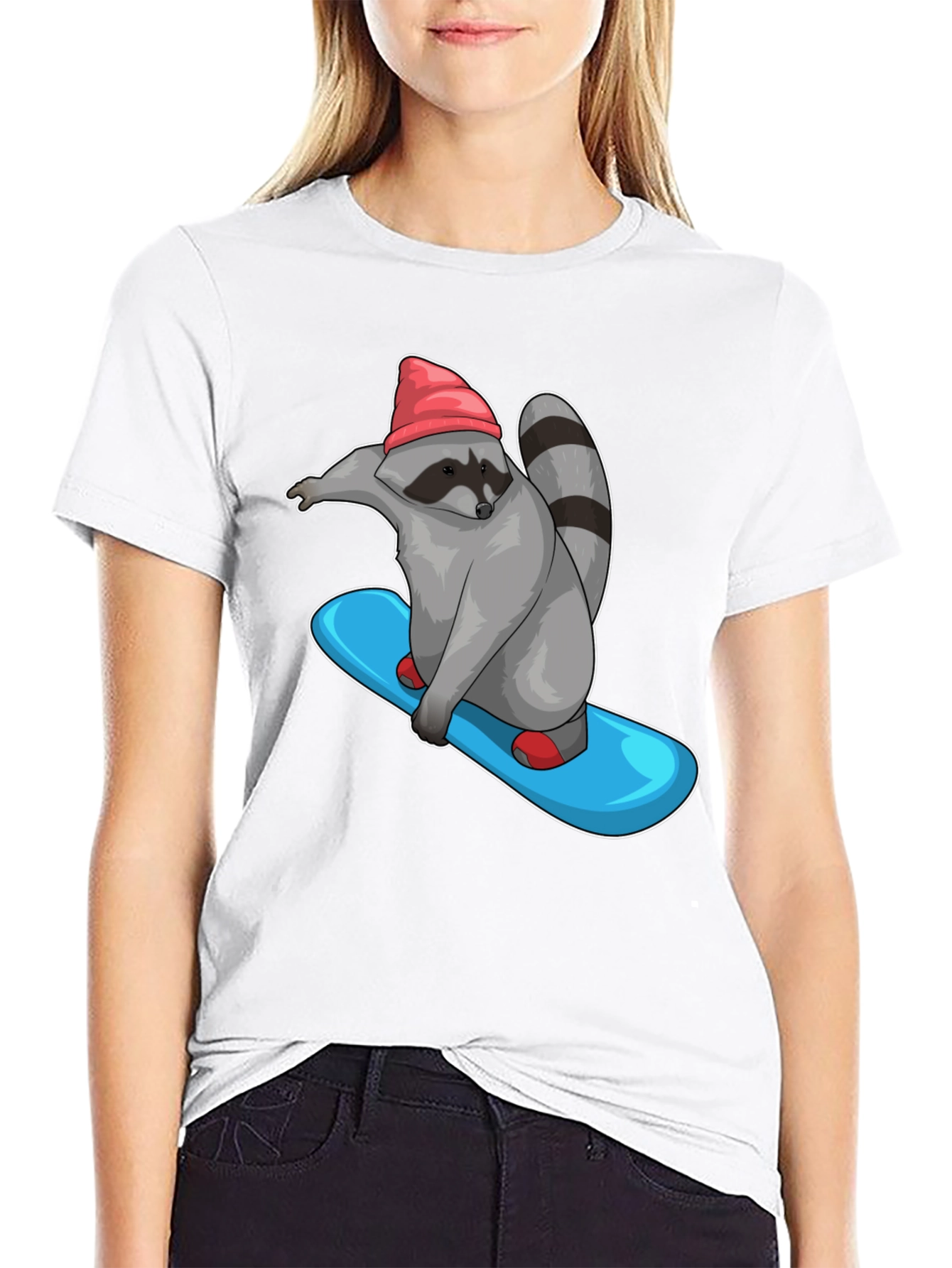 Raccoon Skateboard T-Shirt - Cool Cartoon Graphic Tee