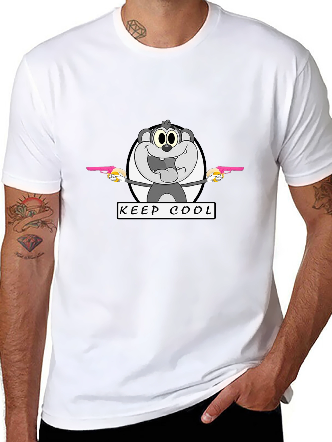 Keep Cool Graphic Print Black T-Shirt