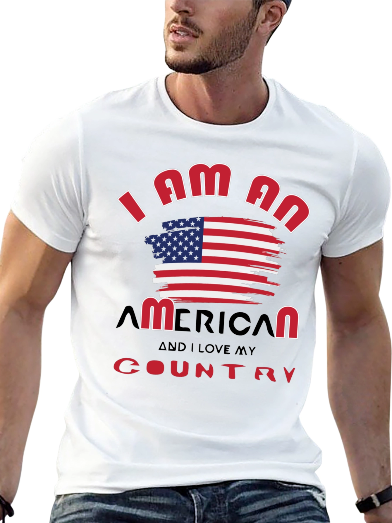 I Am An American T-Shirt Patriotic USA Flag