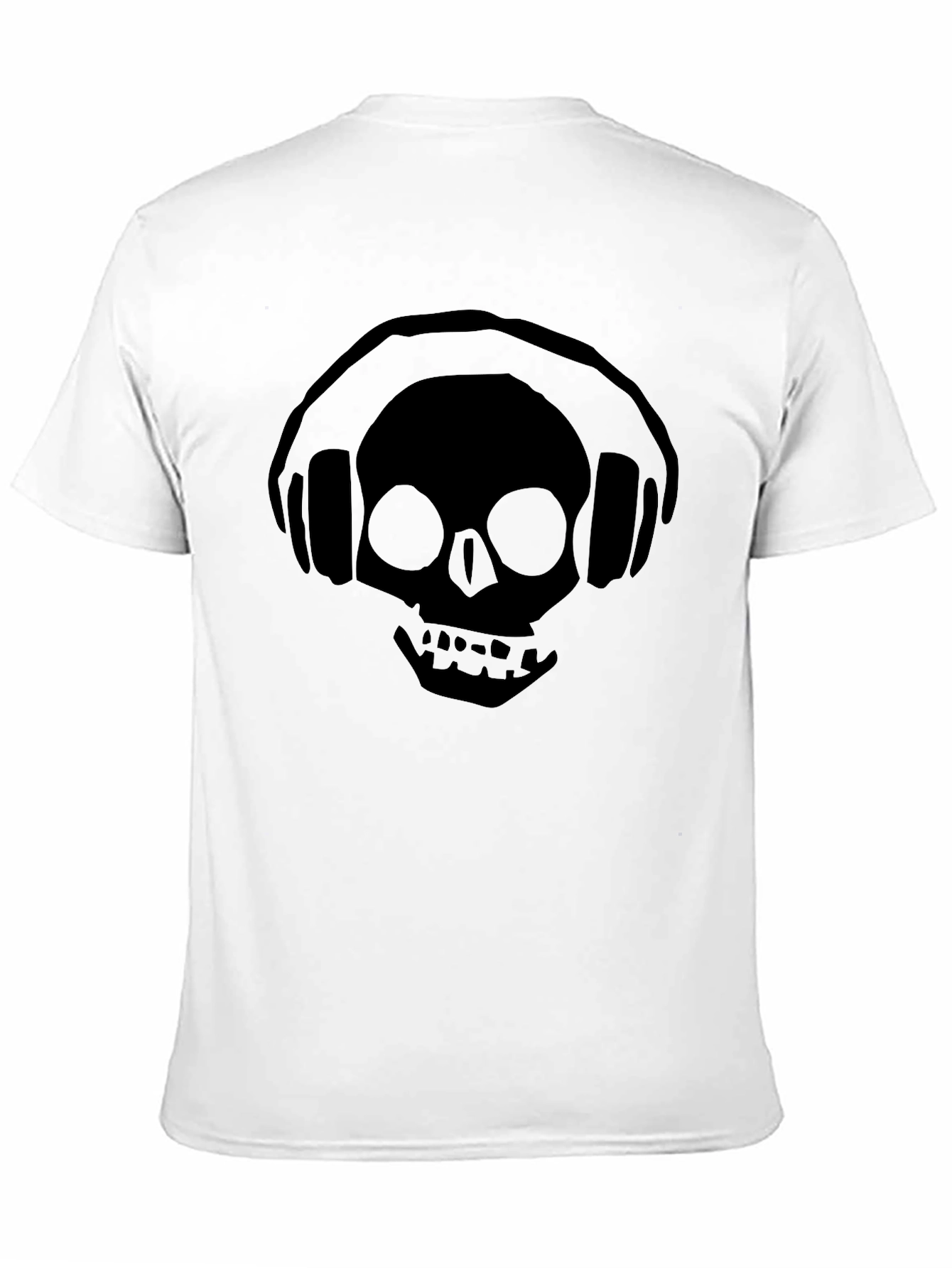 Skull Headphones Black T-Shirt - Music Lover Tee