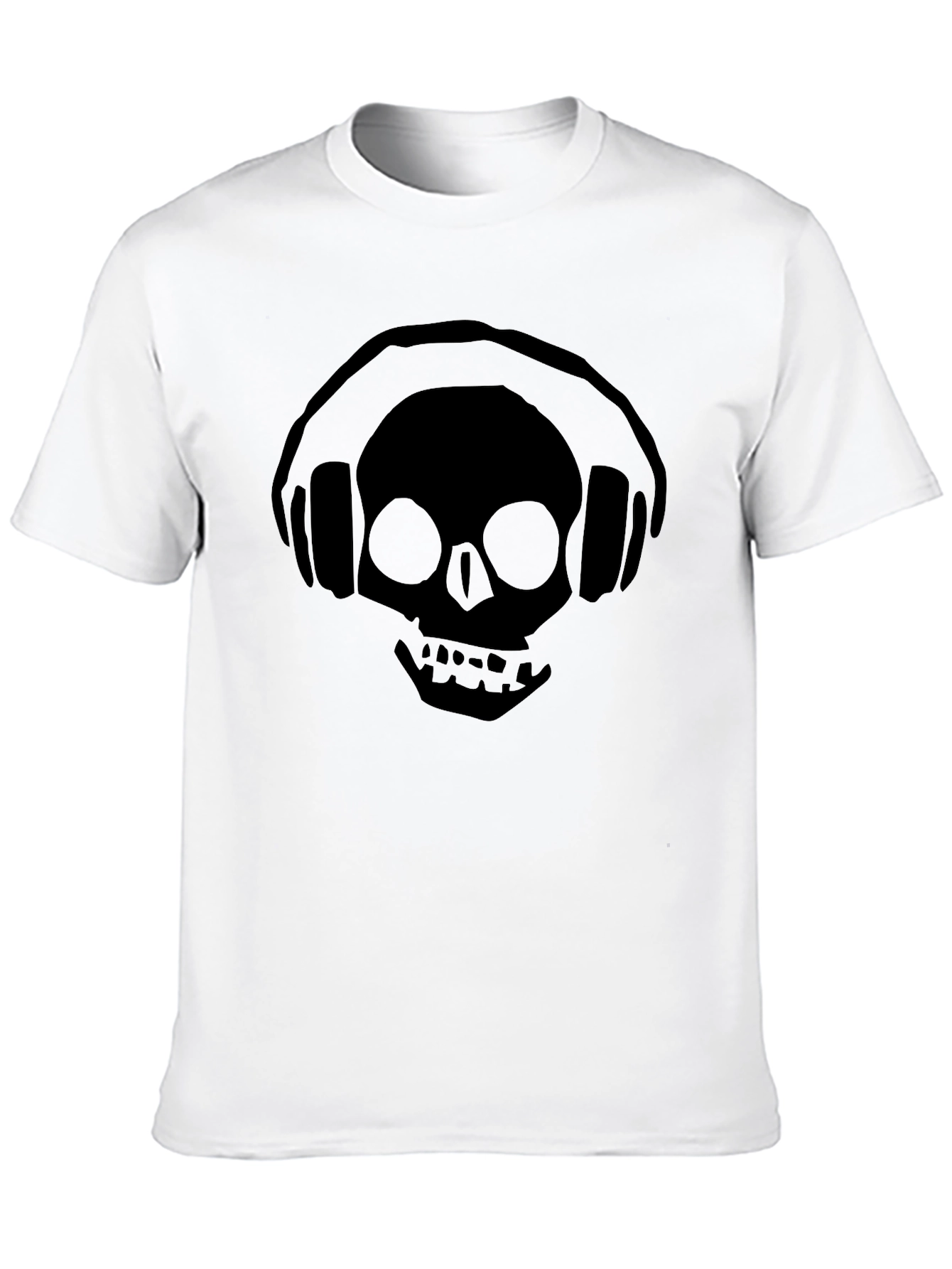 Skull Headphones Black T-Shirt - Music Lover Tee