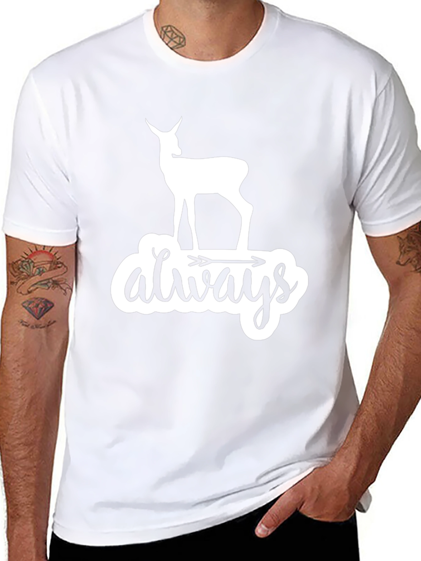 Deer Always Arrow T-Shirt - Black