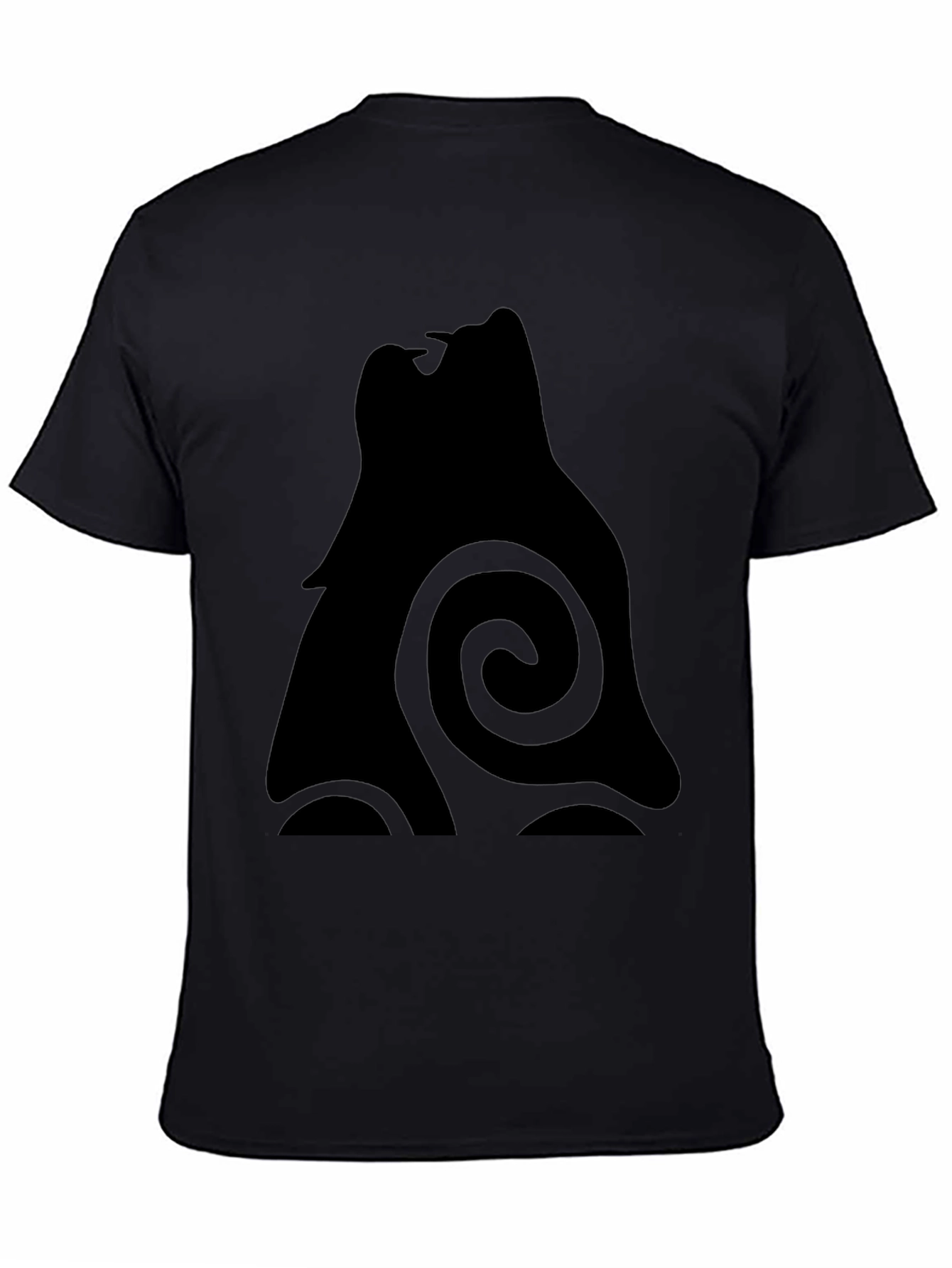 Black Wolf Silhouette Graphic Tee
