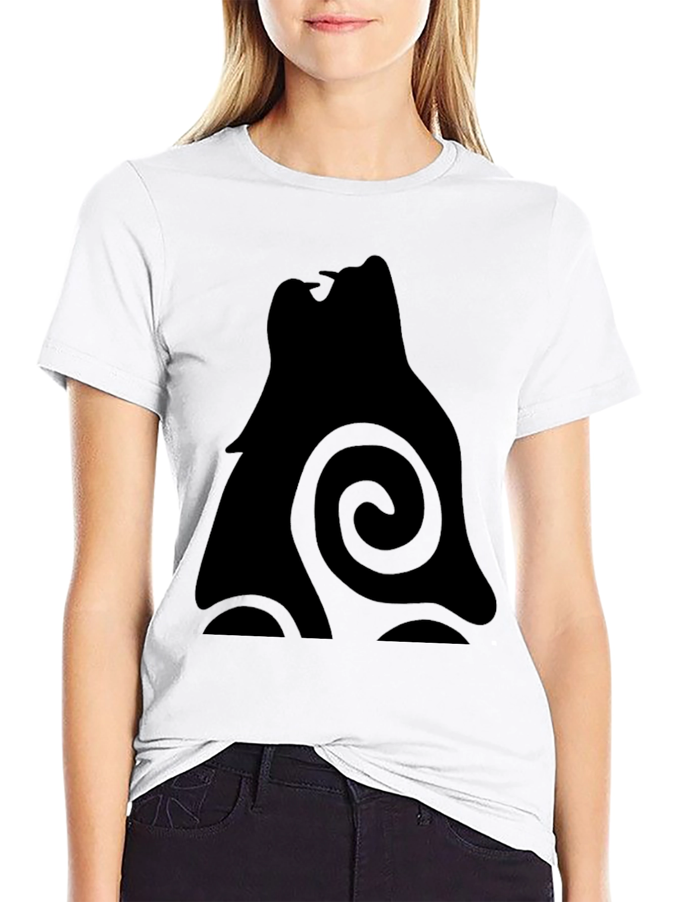 Black Wolf Silhouette Graphic Tee