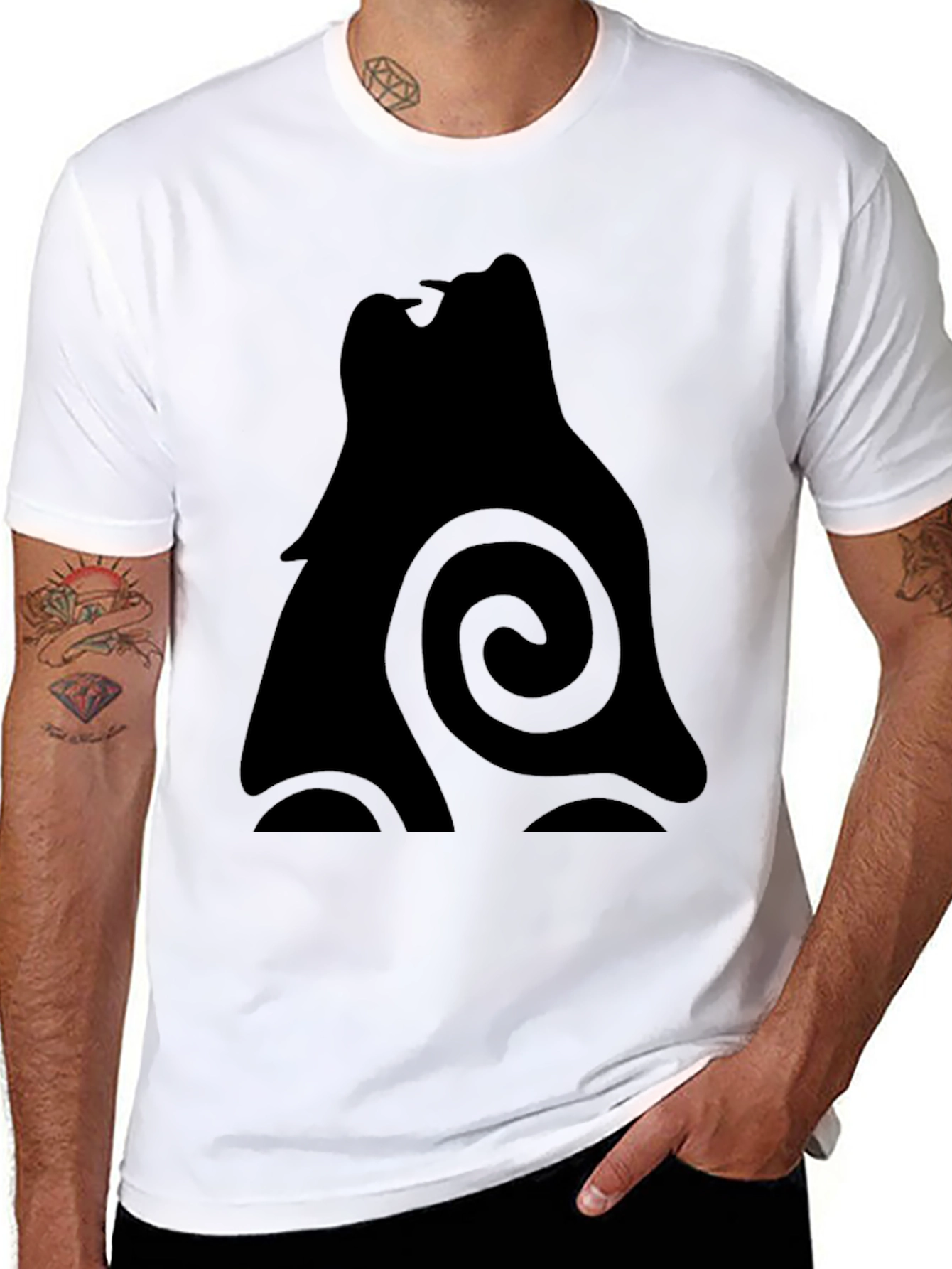 Black Wolf Silhouette Graphic Tee