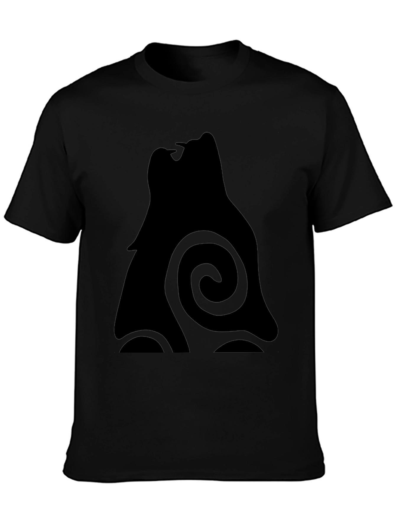 Black Wolf Silhouette Graphic Tee