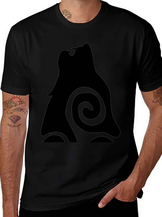 Black Wolf Silhouette Graphic Tee