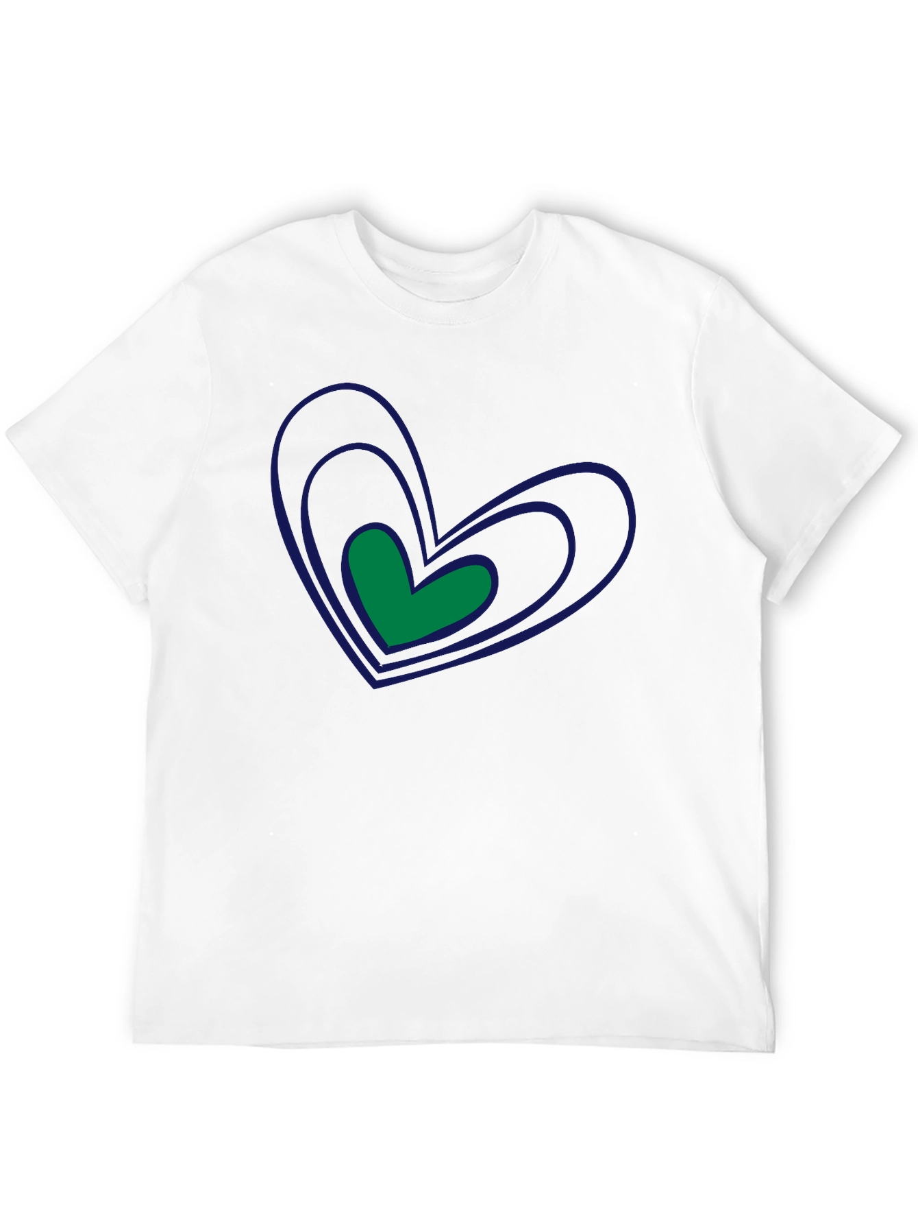 Stylish Black Tee with Heart Graphic