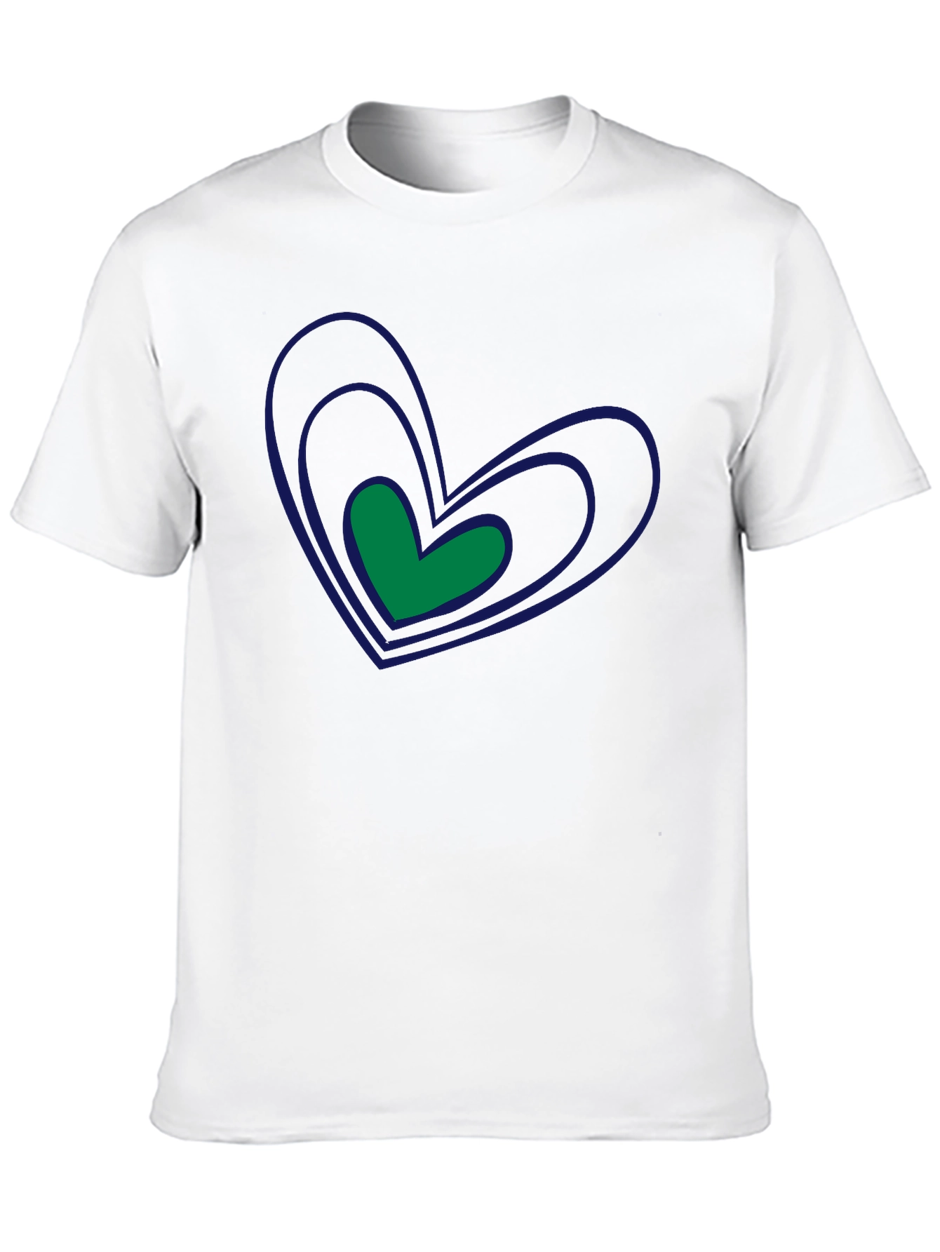 Stylish Black Tee with Heart Graphic