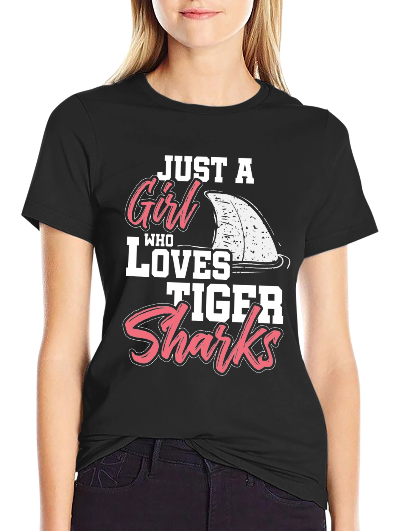 Tiger Shark Lover Graphic Tee - Black
