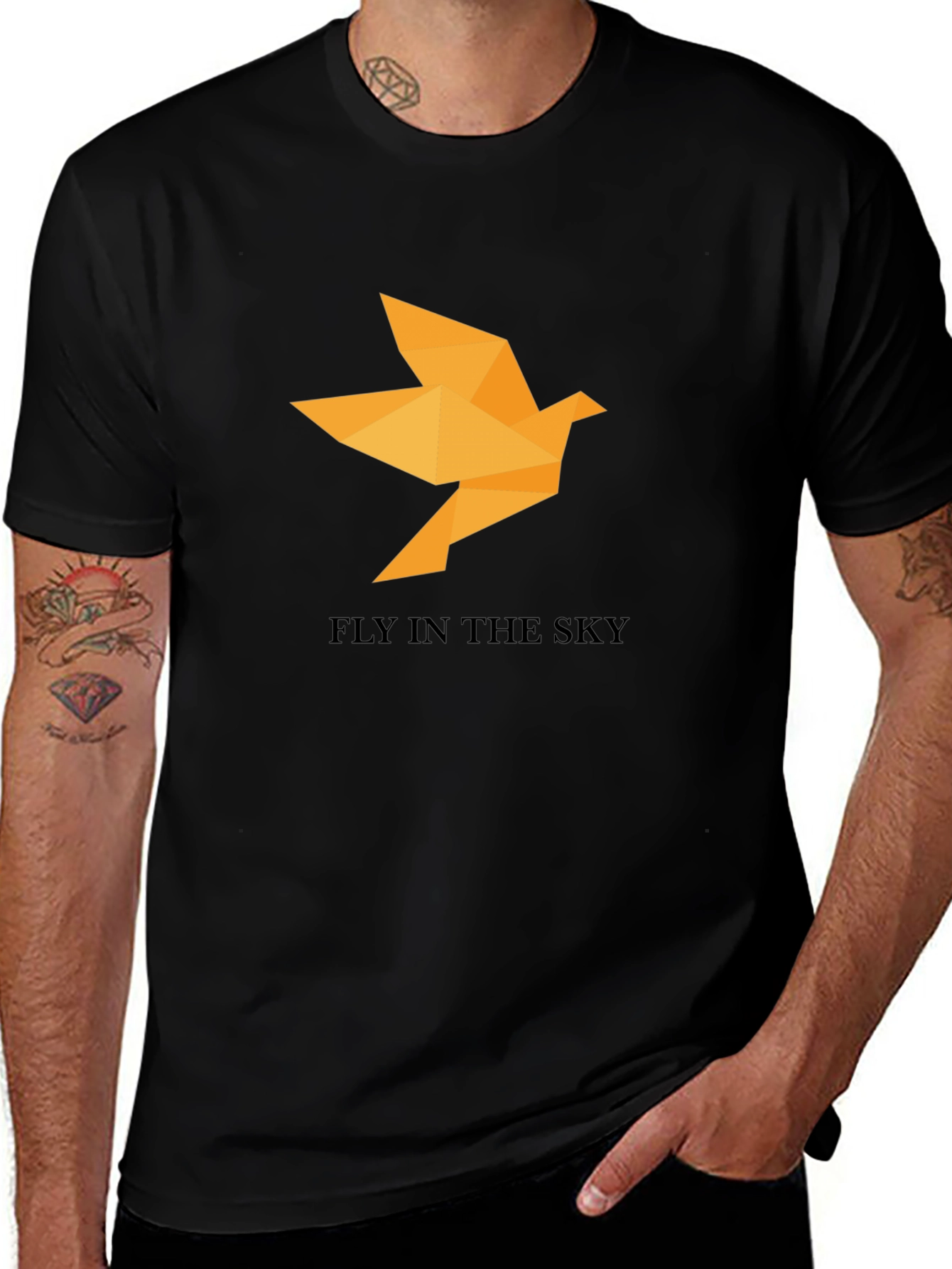 Geometric Bird T-Shirt - Fly in the Sky