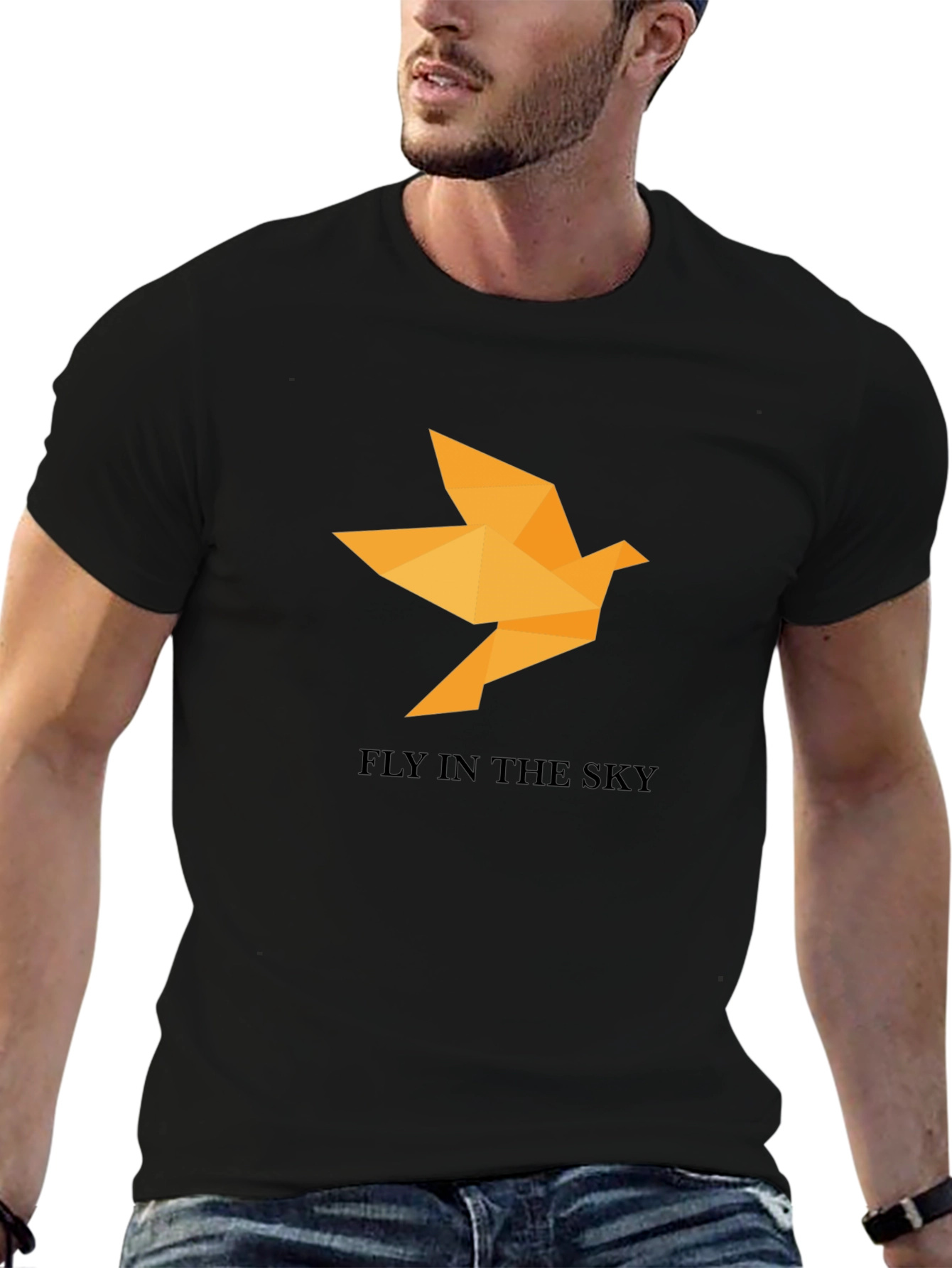 Geometric Bird T-Shirt - Fly in the Sky