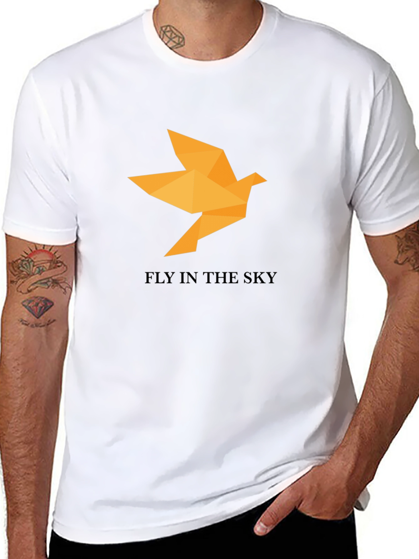 Geometric Bird T-Shirt - Fly in the Sky