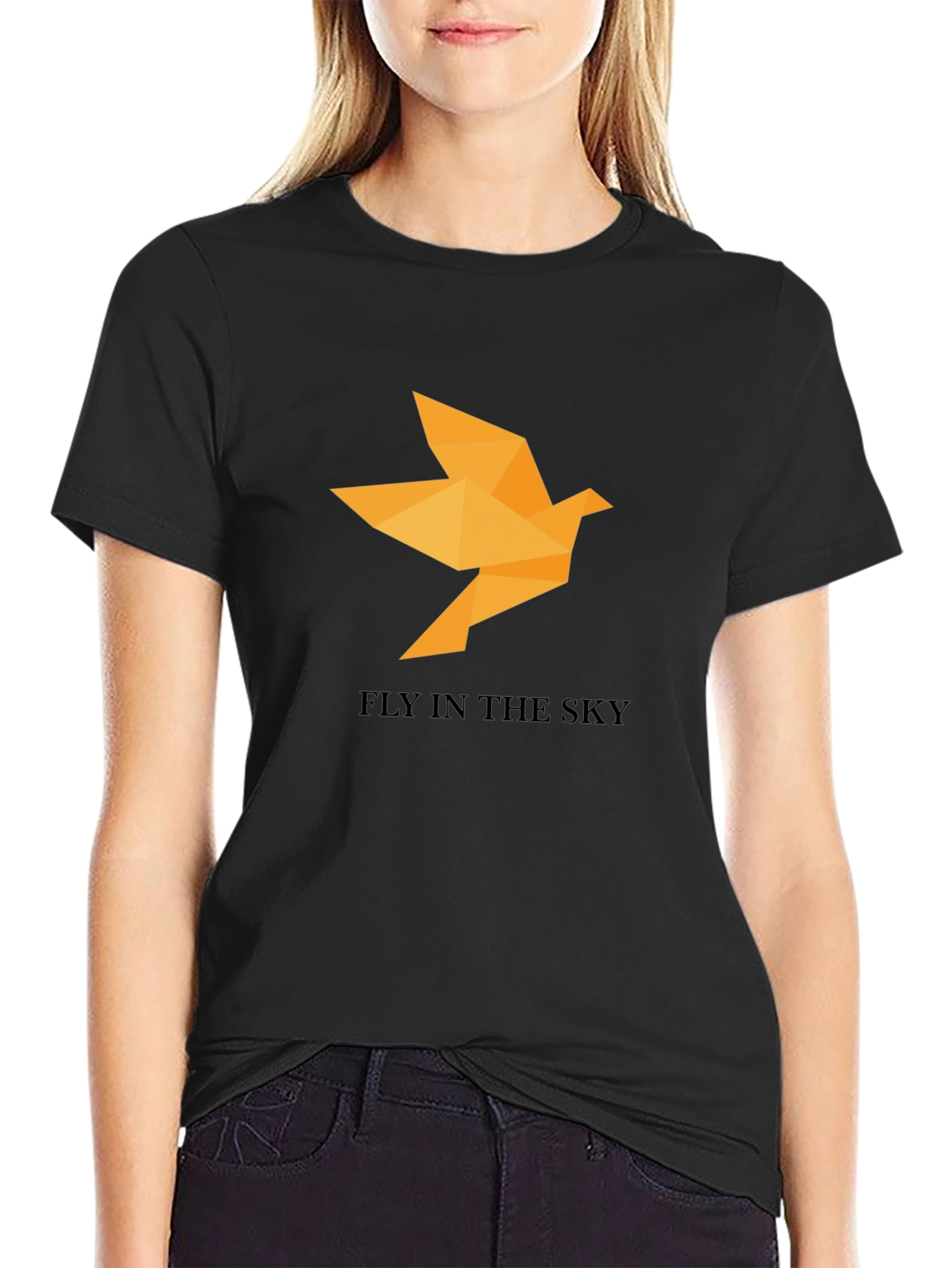 Geometric Bird T-Shirt - Fly in the Sky