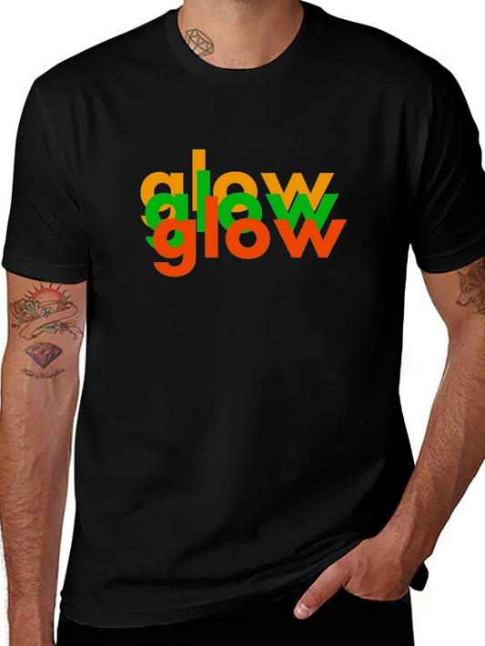 Glow Tri-Color Graphic Tee - Modern Black T-Shirt