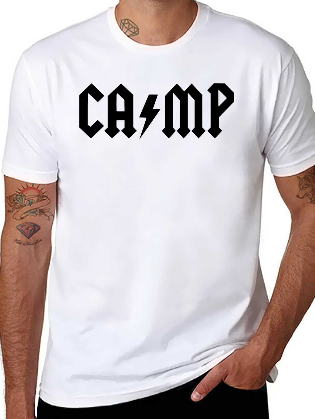 AC/DC Inspired CAMP Black T-Shirt