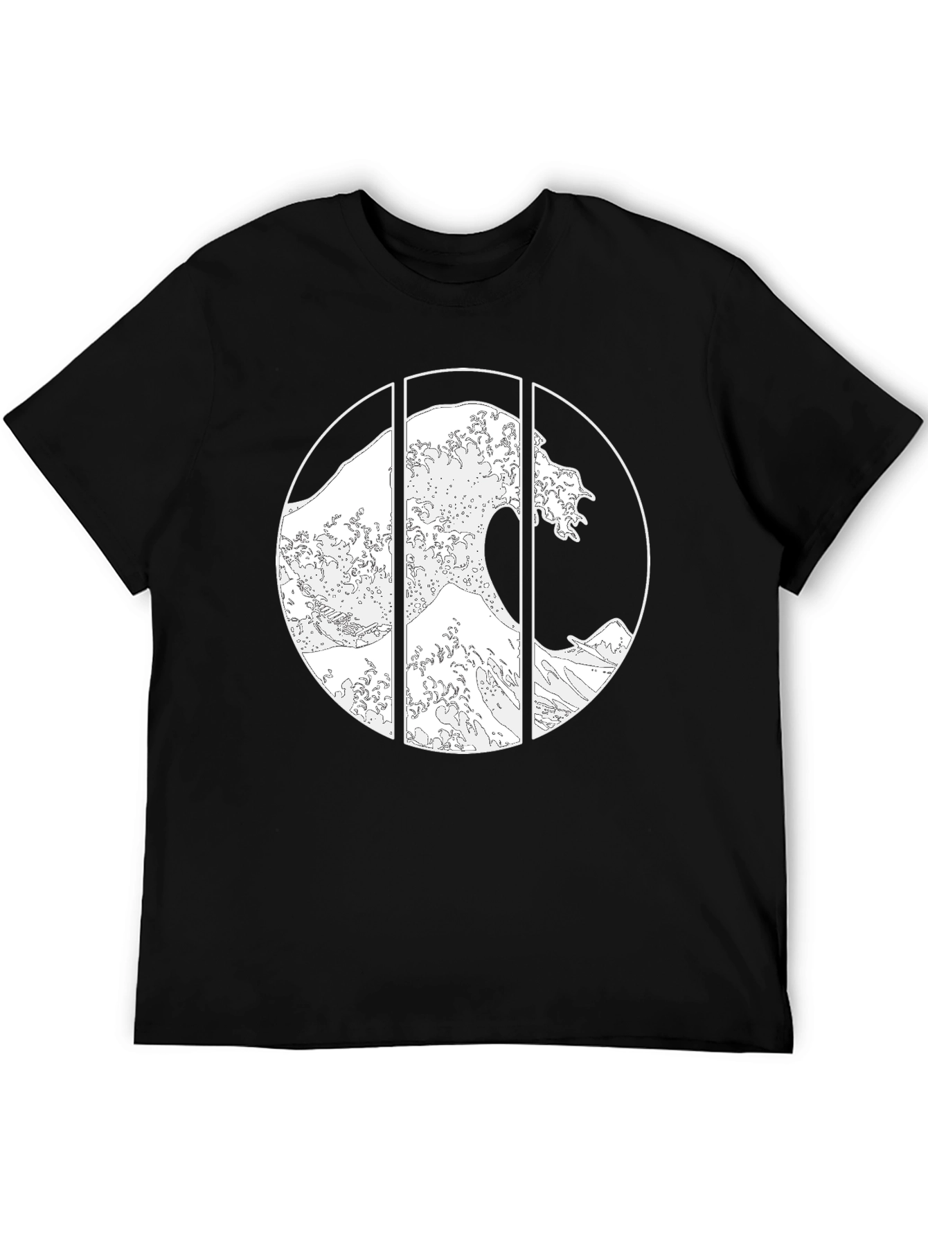 Great Wave Graphic Tee - Stylish Black Cotton T-Shirt