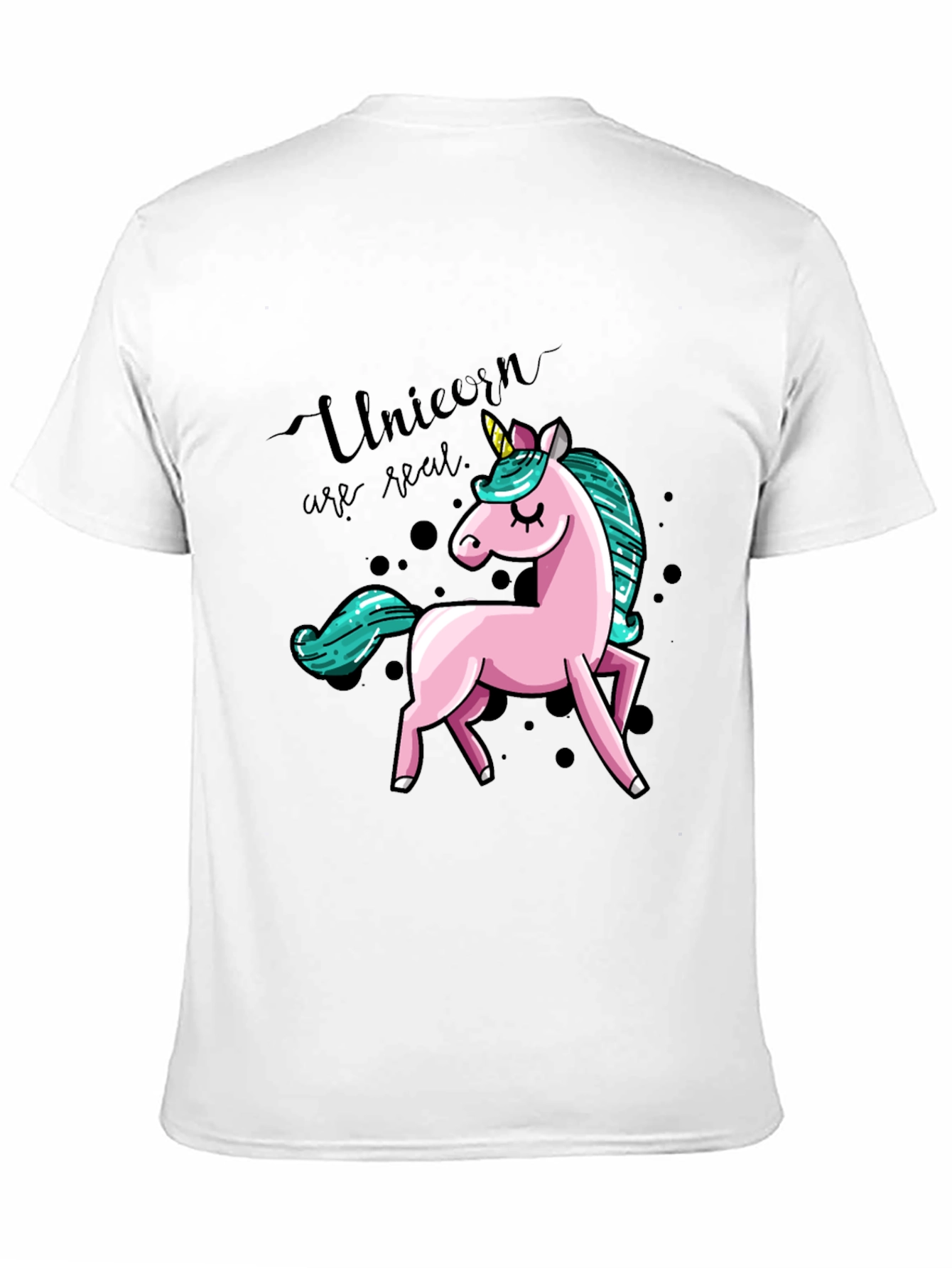 Unicorn Graphic Print T-Shirt - Black