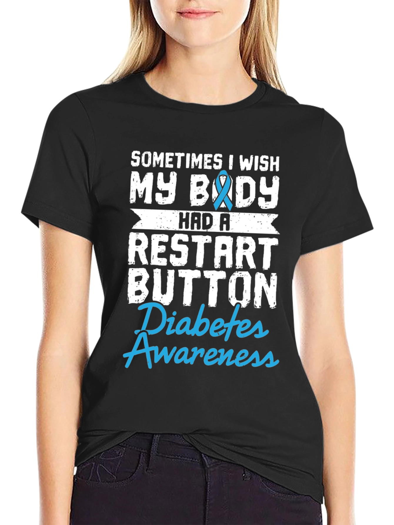 Diabetes Awareness T-Shirt Restart Button Wish