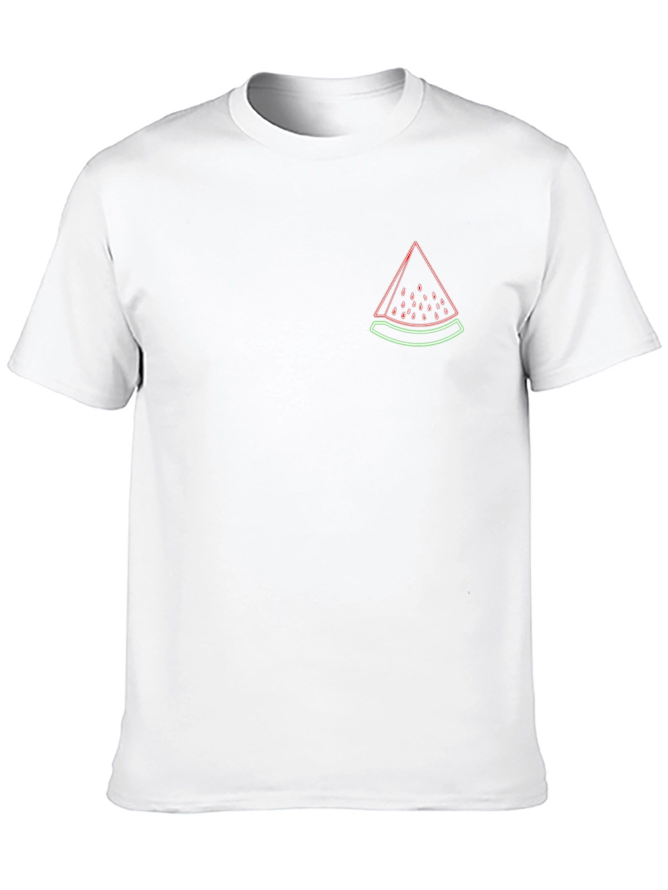 Neon Watermelon Graphic Tee - Black Cotton Casual T-Shirt