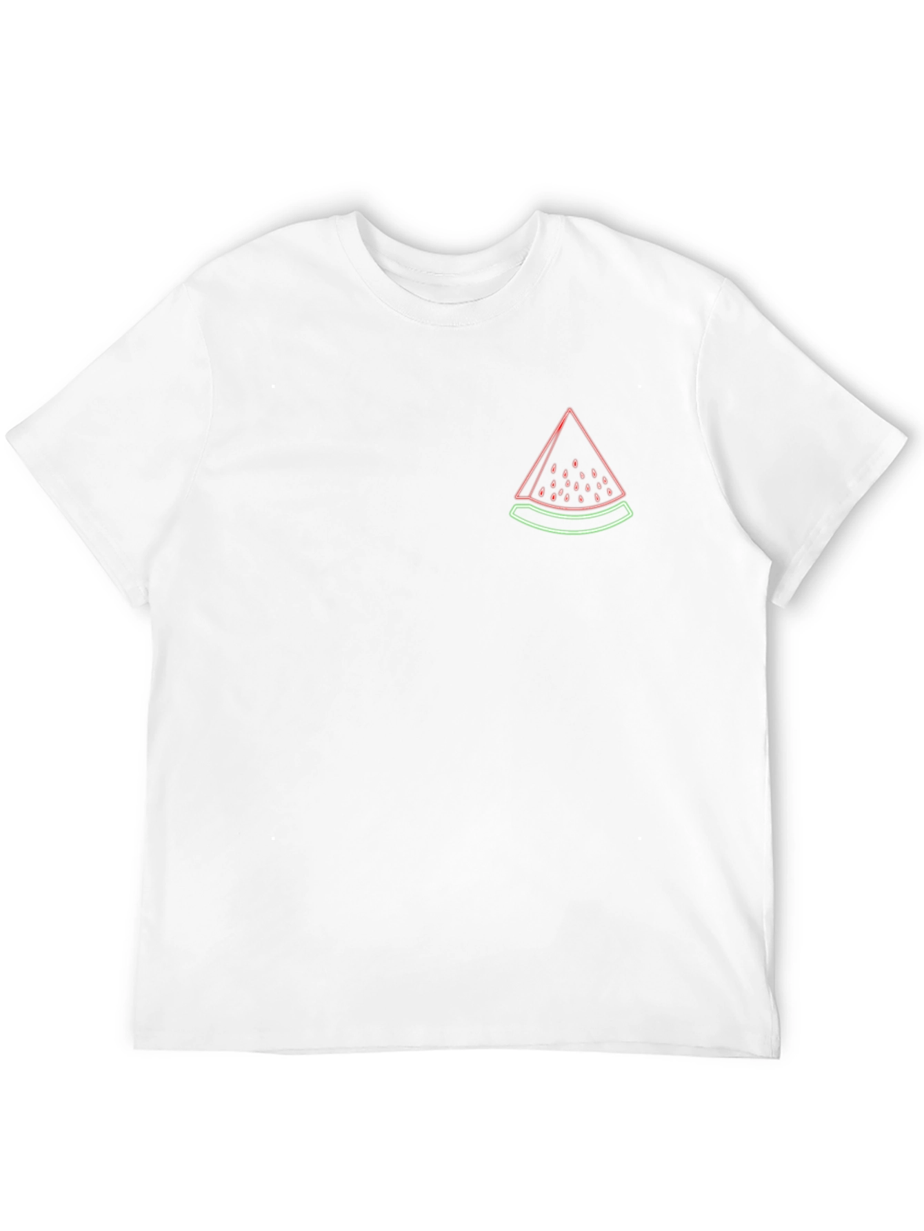 Neon Watermelon Graphic Tee - Black Cotton Casual T-Shirt