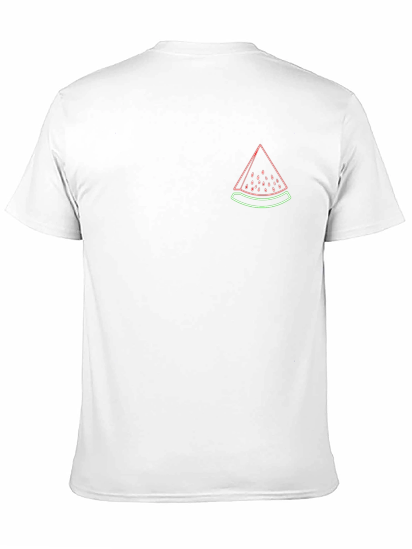 Neon Watermelon Graphic Tee - Black Cotton Casual T-Shirt