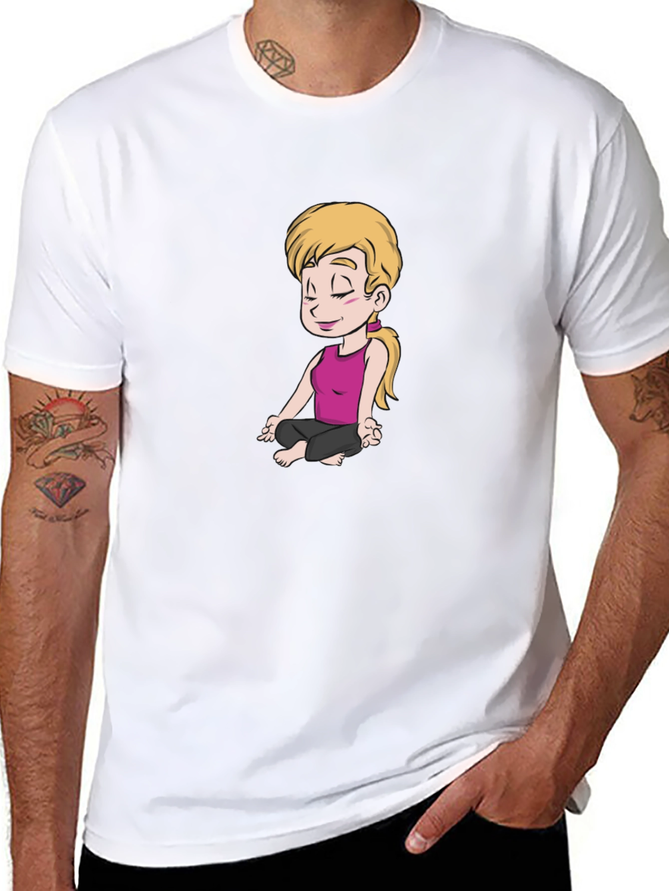 Yoga Cartoon T-Shirt