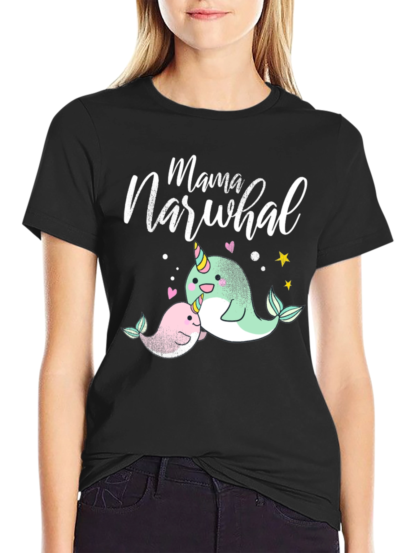 Mama Narwhal T-Shirt - Cute Ocean Tee