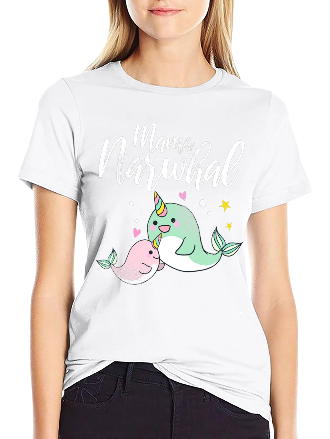 Mama Narwhal T-Shirt - Cute Ocean Tee
