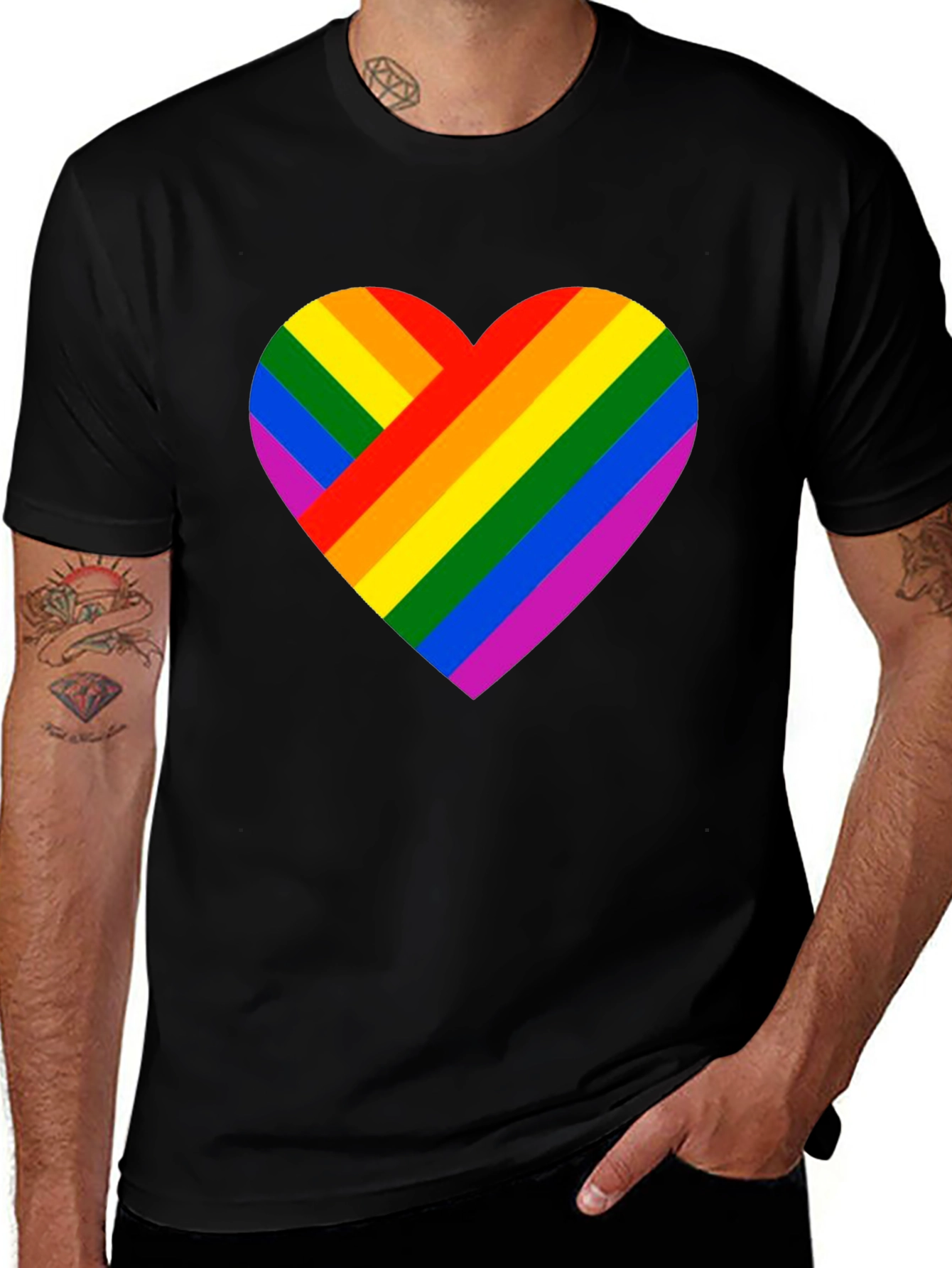 Rainbow Heart Graphic Tee - Pride Celebration Shirt