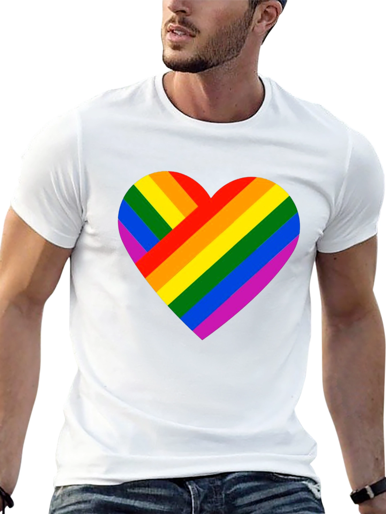Rainbow Heart Graphic Tee - Pride Celebration Shirt